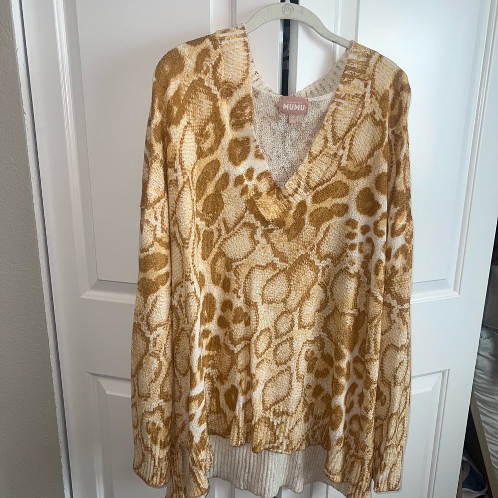 Show Me Your MuMu Tan and Cream Sweater